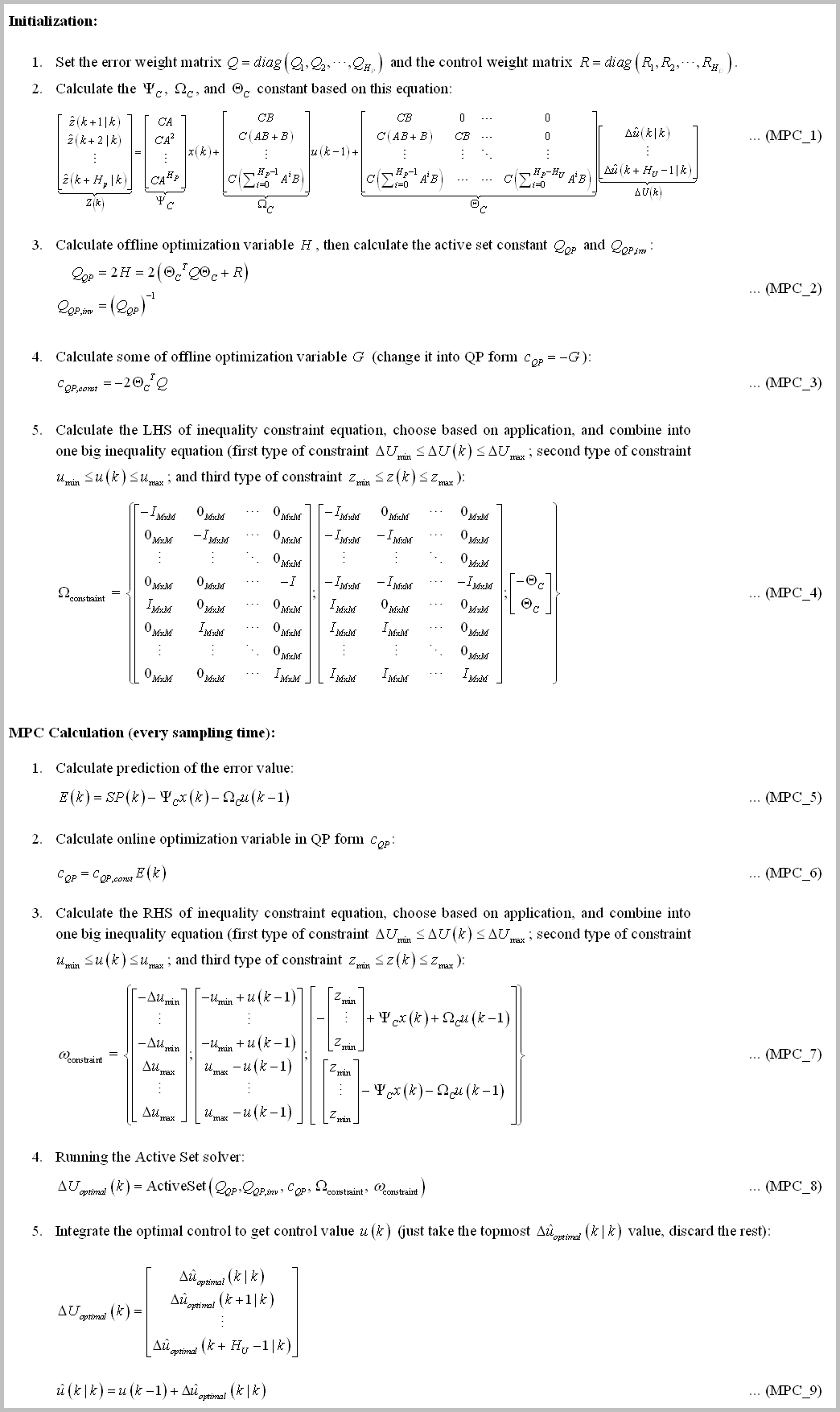 MPC schur complement algorithm