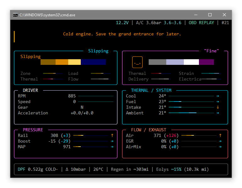 FoxDash: cold engine