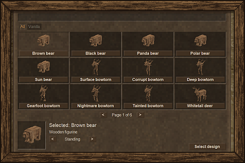 The carving window - pick a creature and its pose