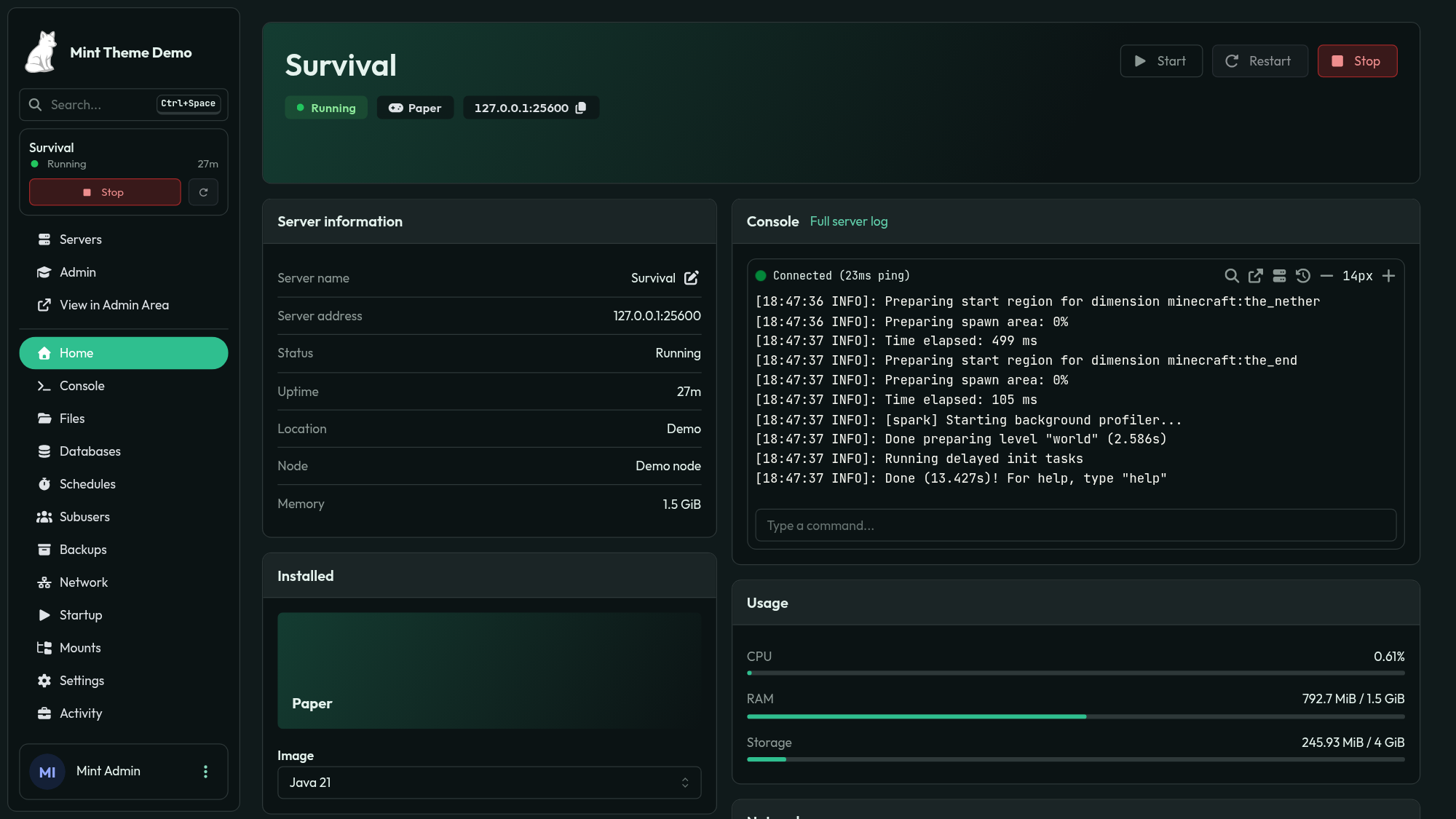 Server home