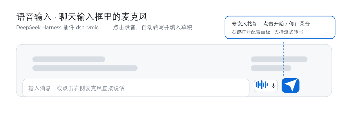 聊天输入框中的麦克风按钮