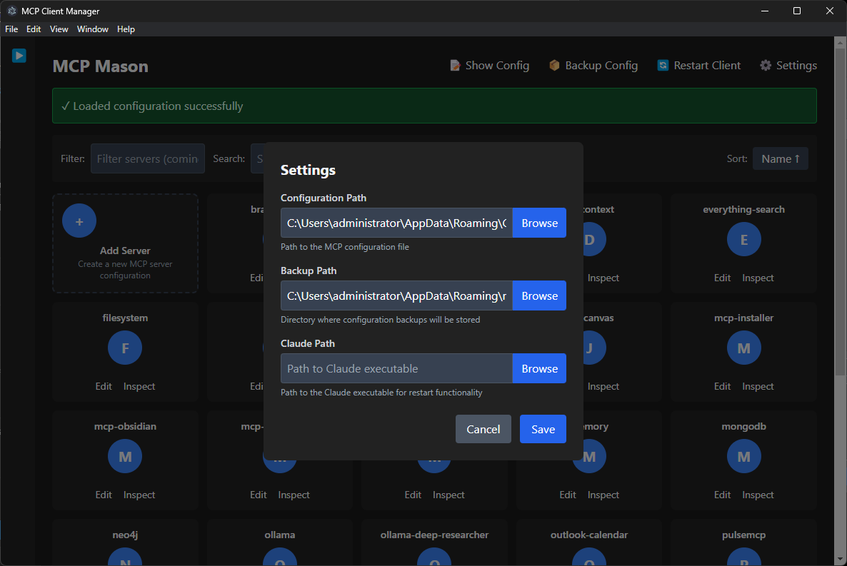 Configuration Settings