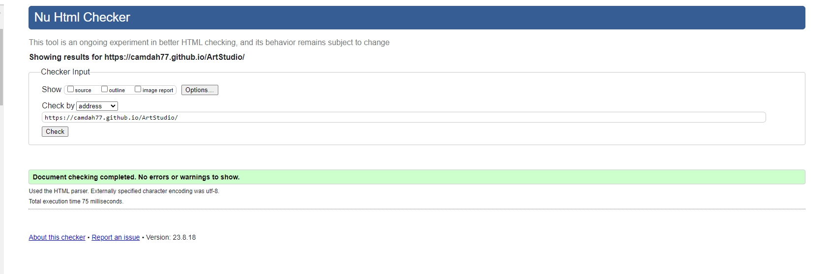 Validation index.html