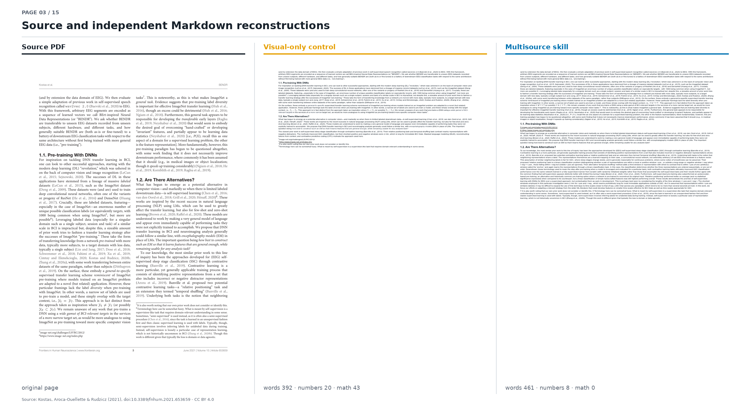 Page 3 source and Markdown comparison