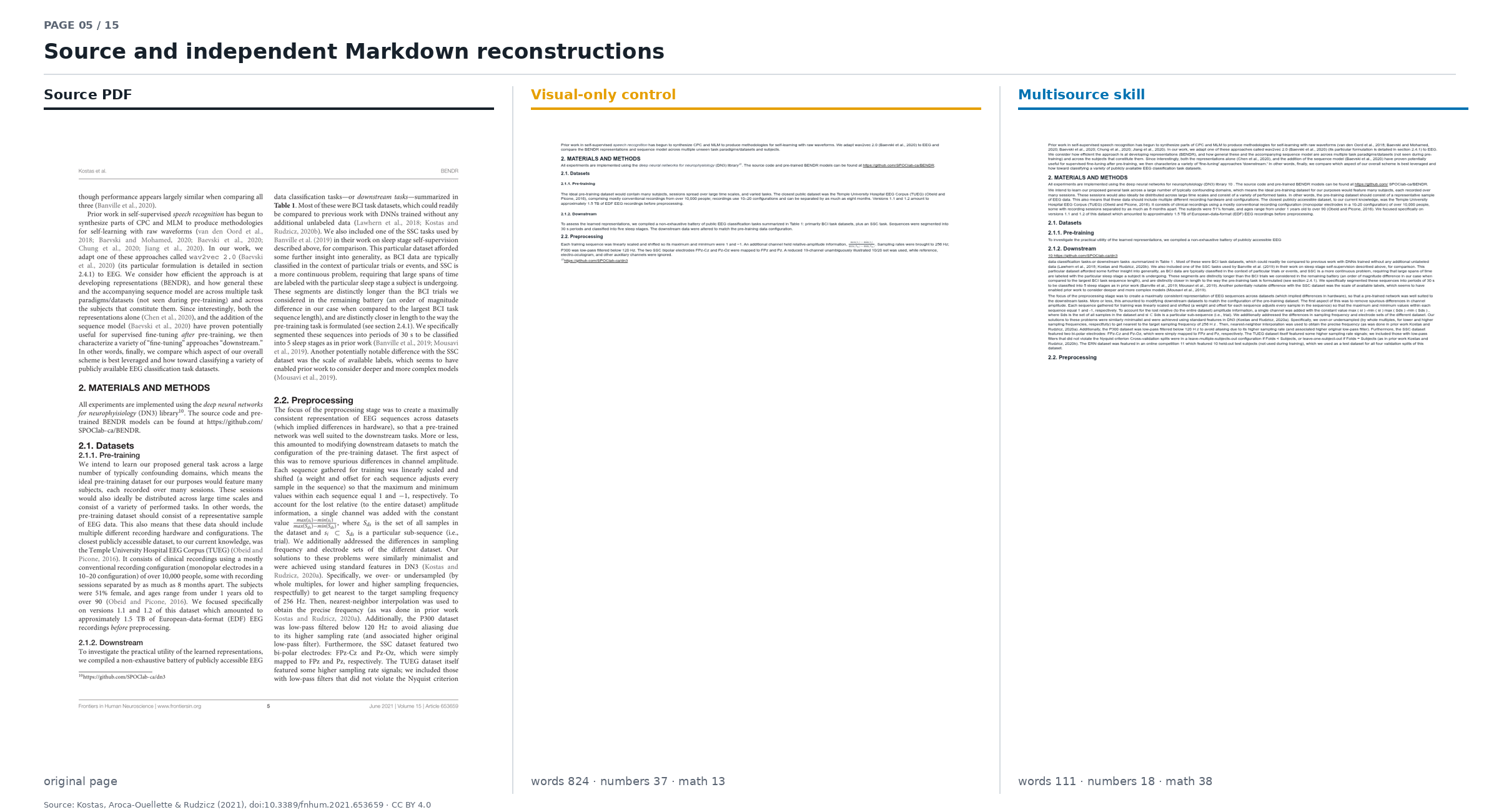 Page 5 source and Markdown comparison