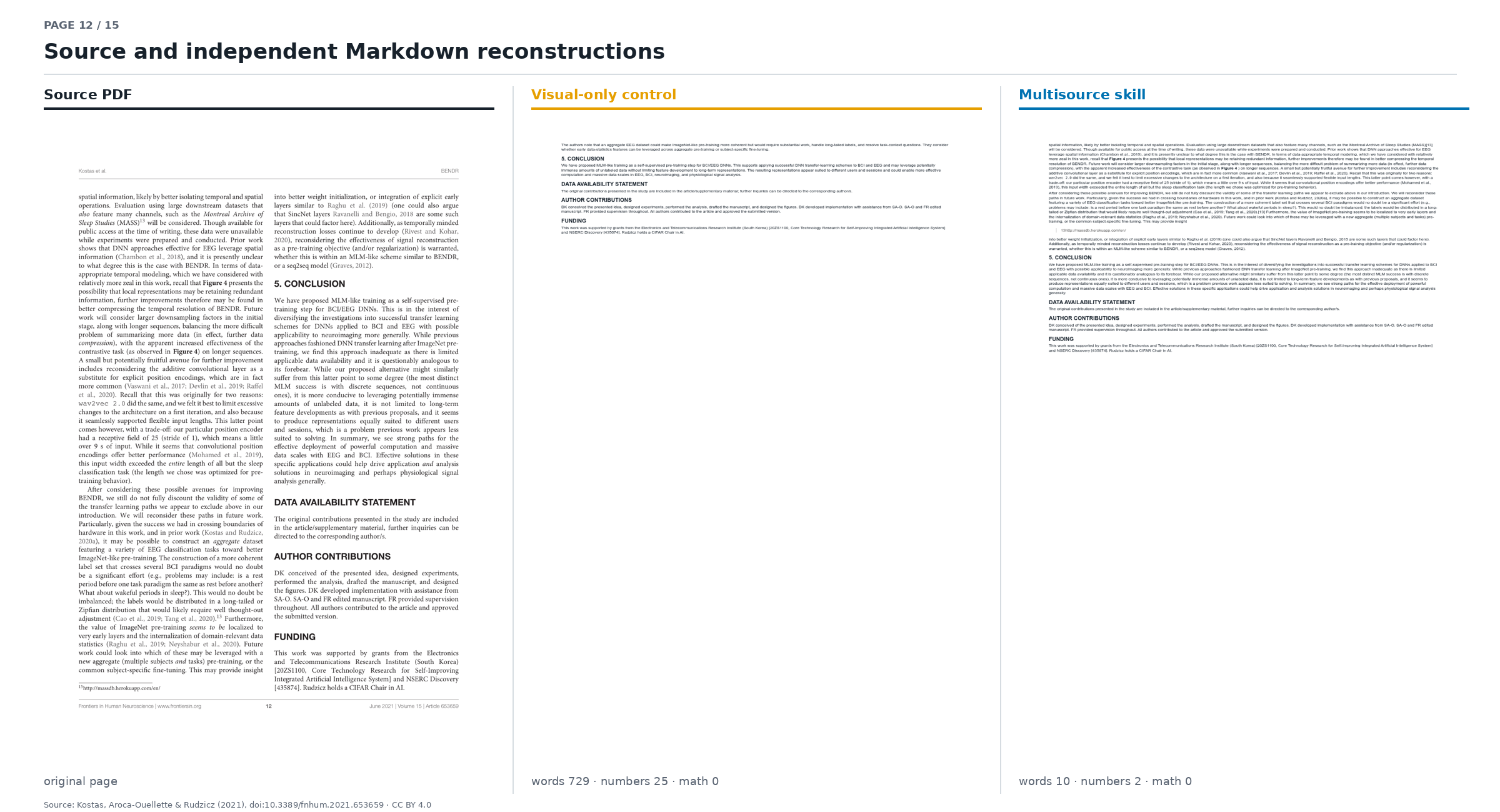 Page 12 source and Markdown comparison