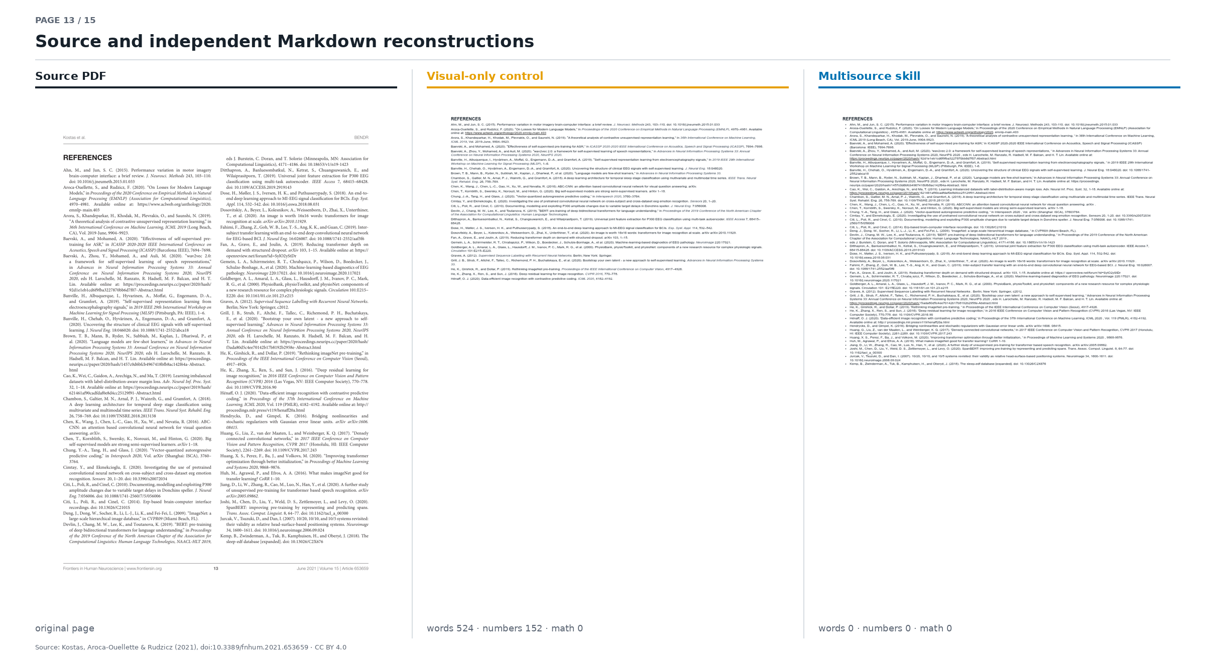 Page 13 source and Markdown comparison
