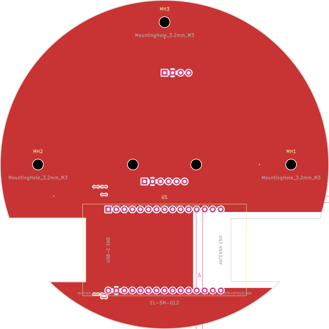 Top PCB Preview ของ Bread Proof Monitor Rev A Carrier