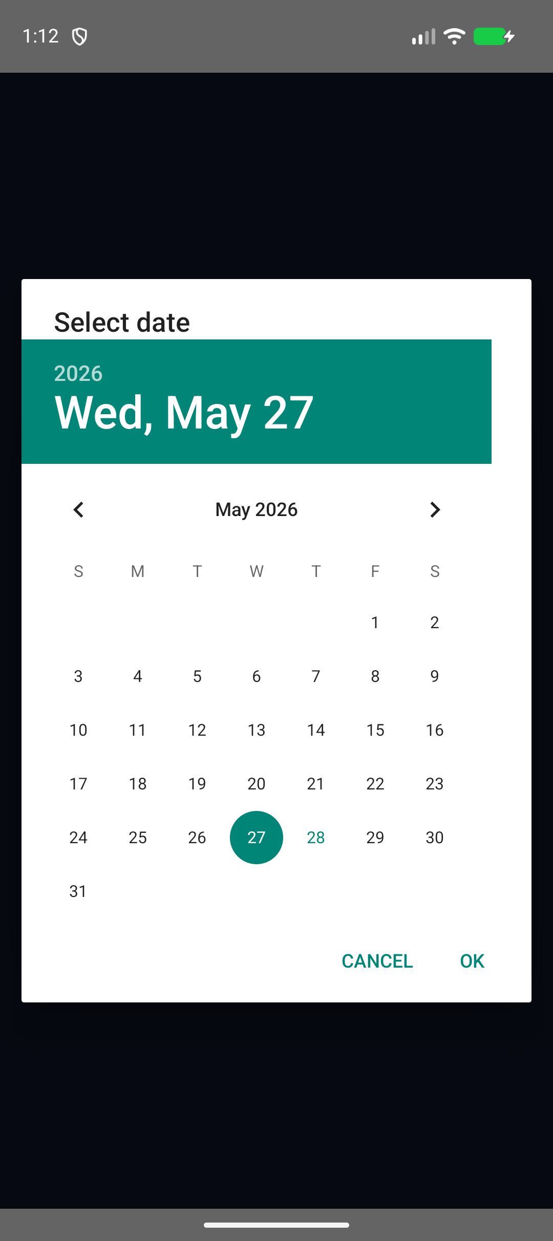 Android native date picker