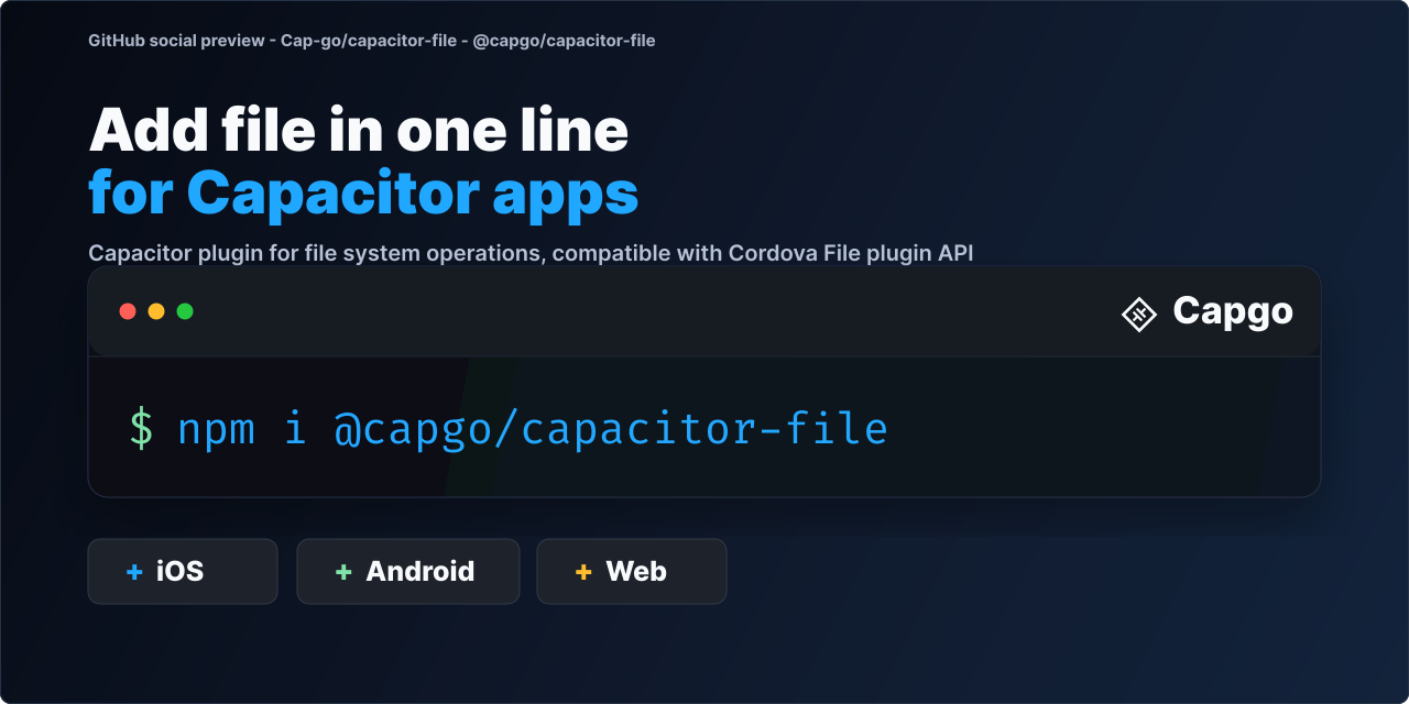 @capgo/capacitor-file for Capacitor apps