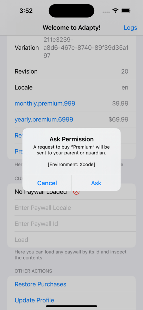 Ask to Buy Flow