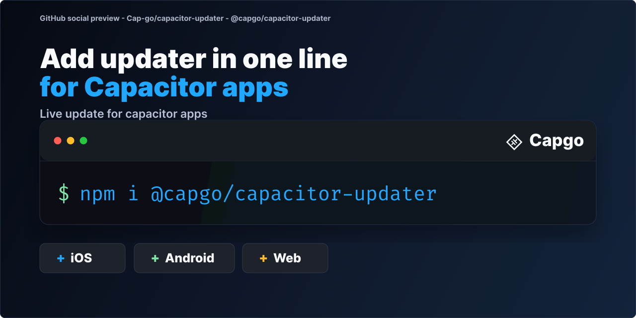 @capgo/capacitor-updater for Capacitor apps