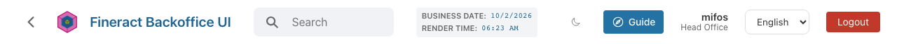 header with business
date