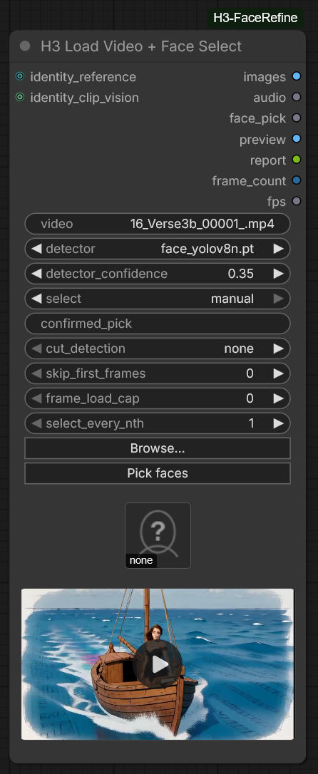 H3 Load Video + Face Select