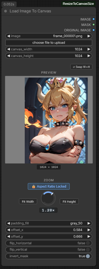 Load Image To Canvas — unlocked aspect ratio mode