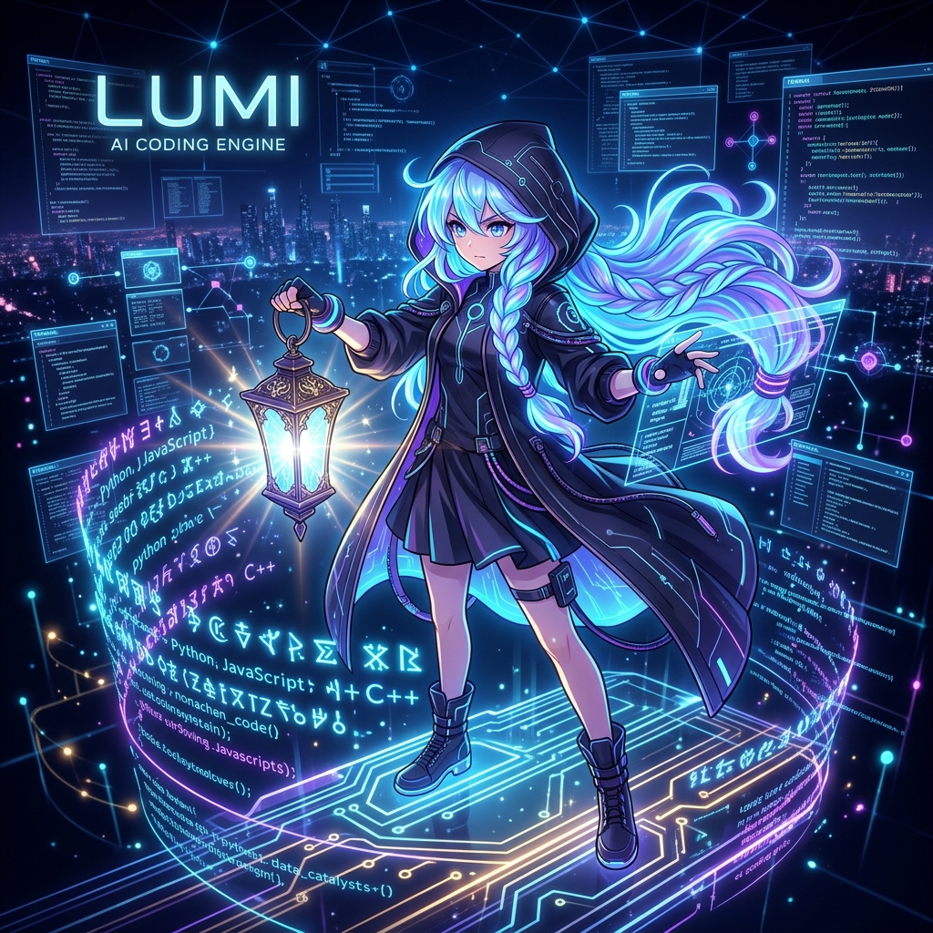 LUMI AI Coding Engine - Tech-Mascot
