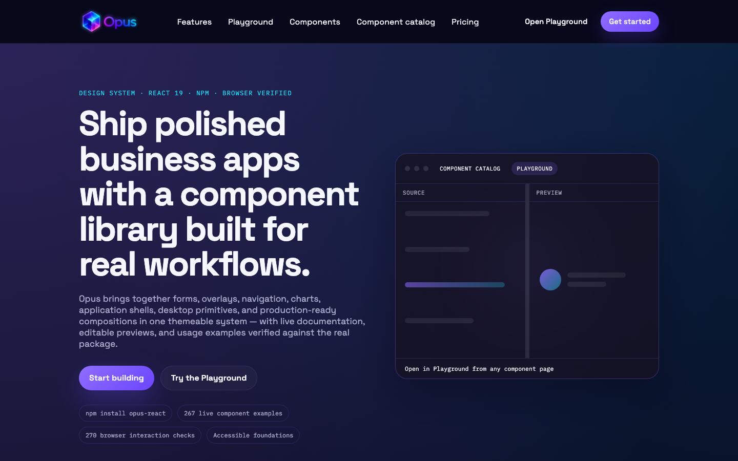 Opus website and design system