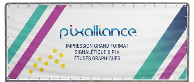 Bannière grand format Pixalliance pour signalétique et PLV