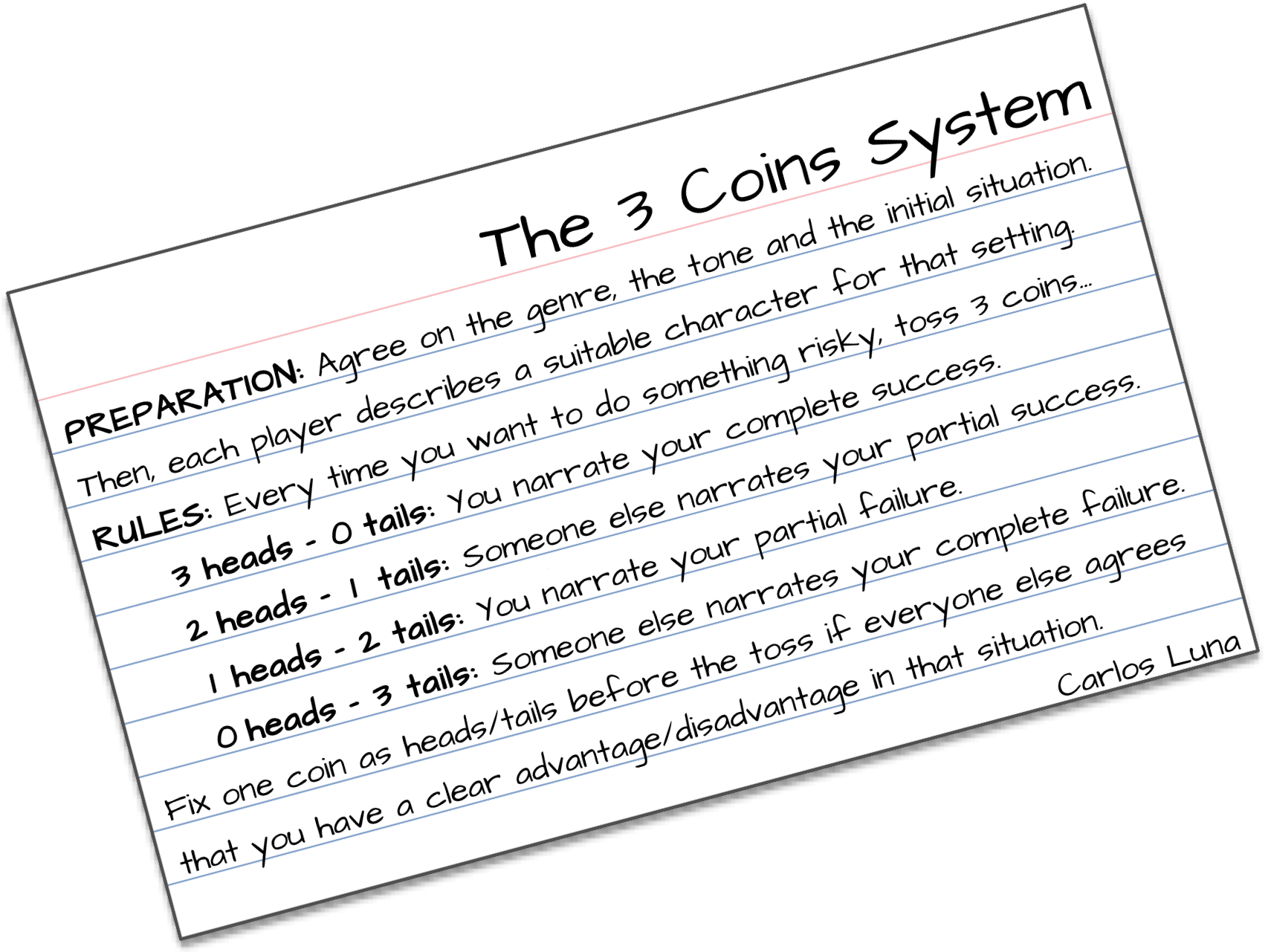 T3CS in an index card