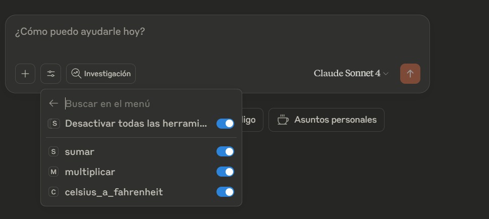 Funcionalidades del servidor MCP