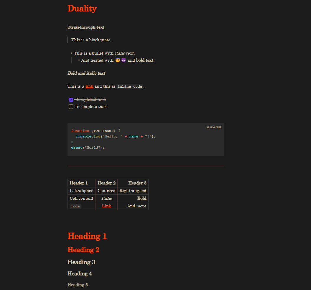 Duality Theme