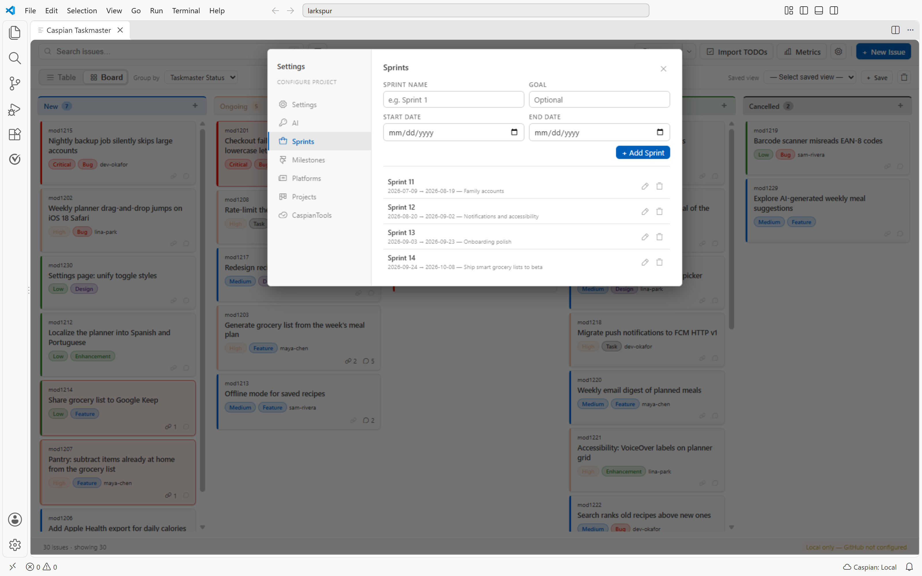 Sprint planning