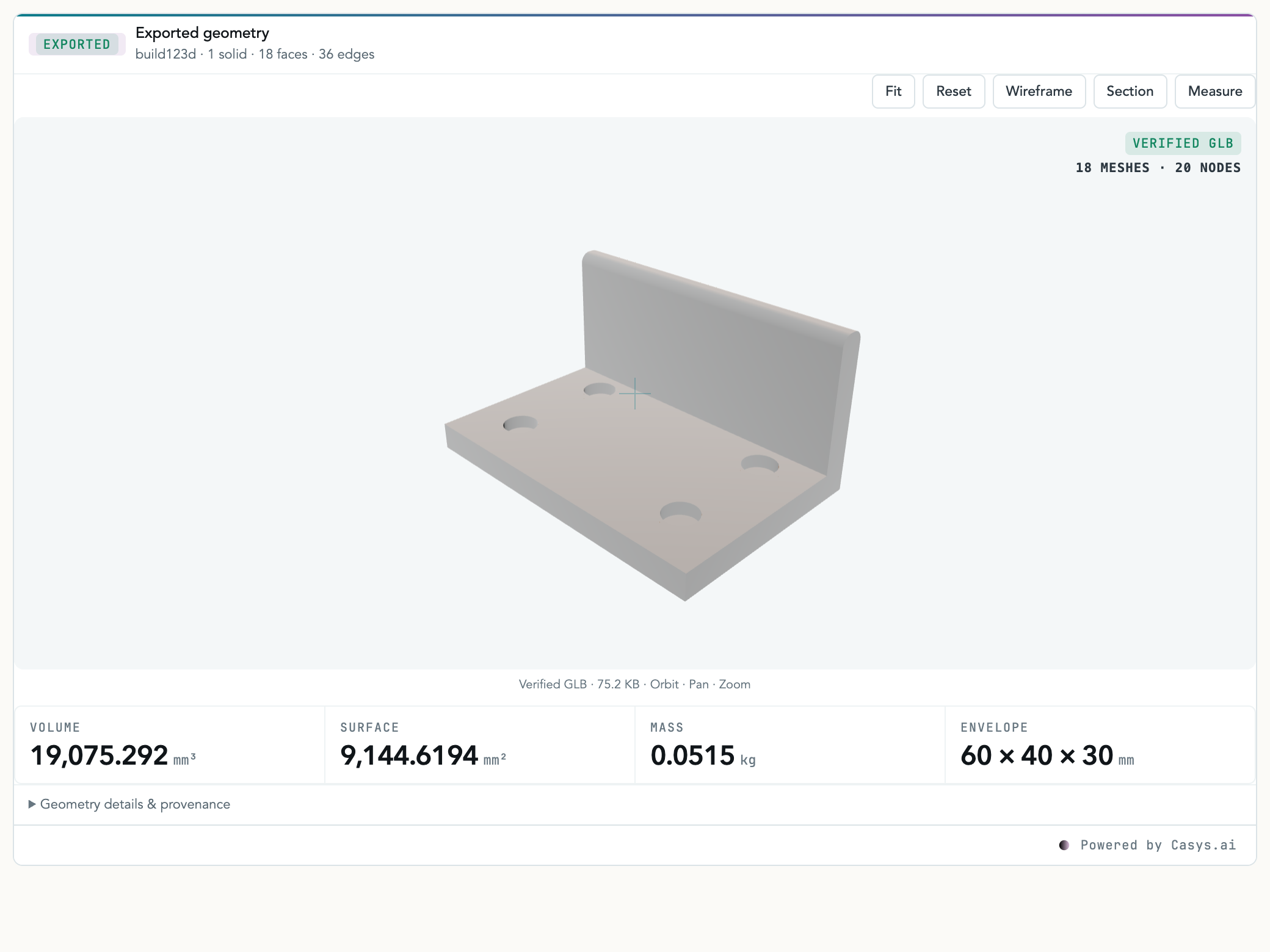 build123d_export result in the MCP App viewer