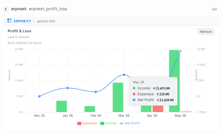 Profit and loss composed chart