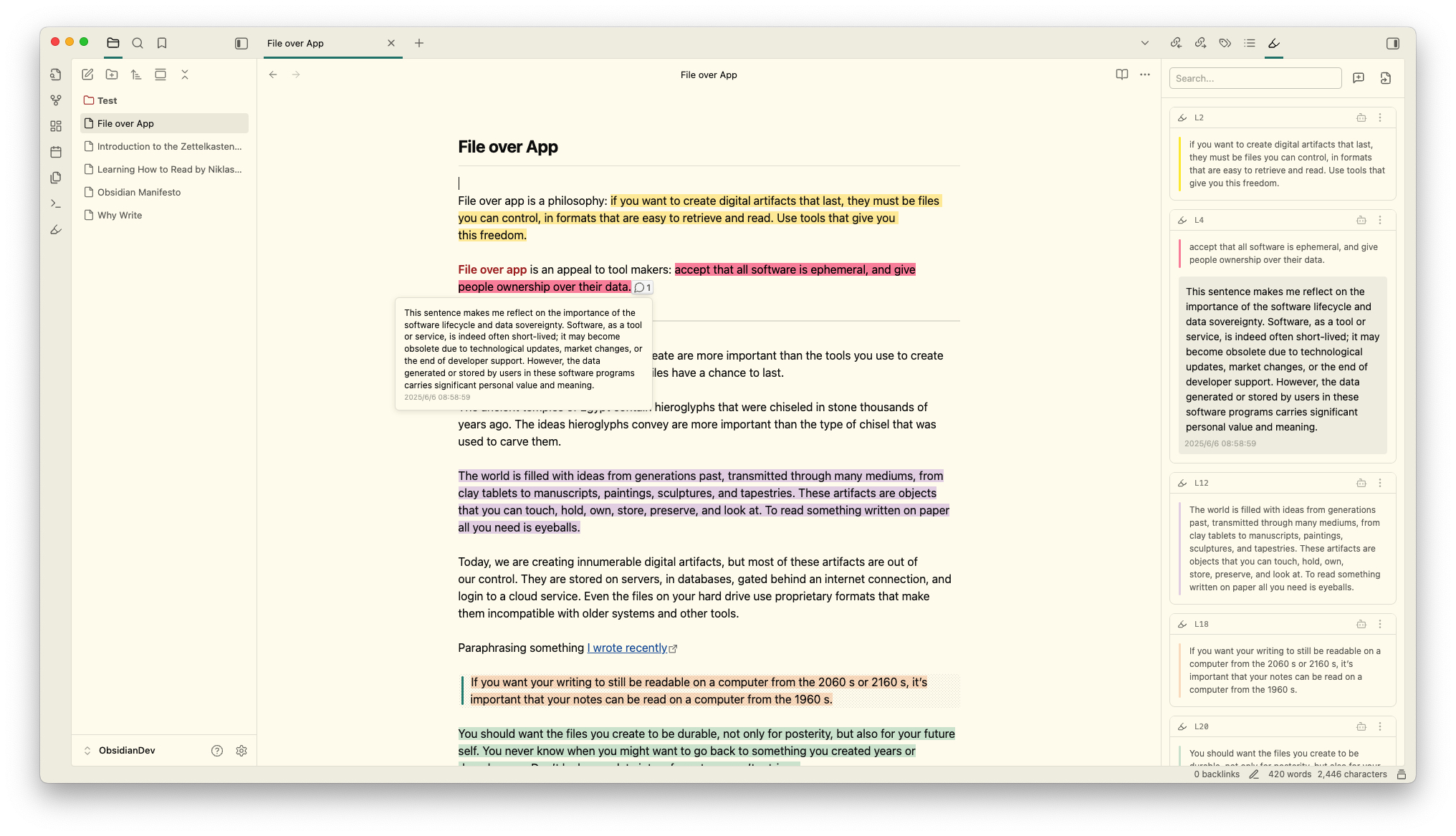 Highlighted text retrieval