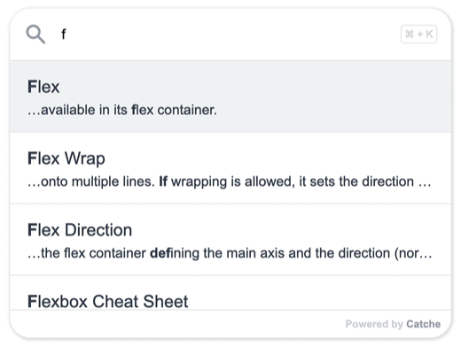 Example of Catche instant search