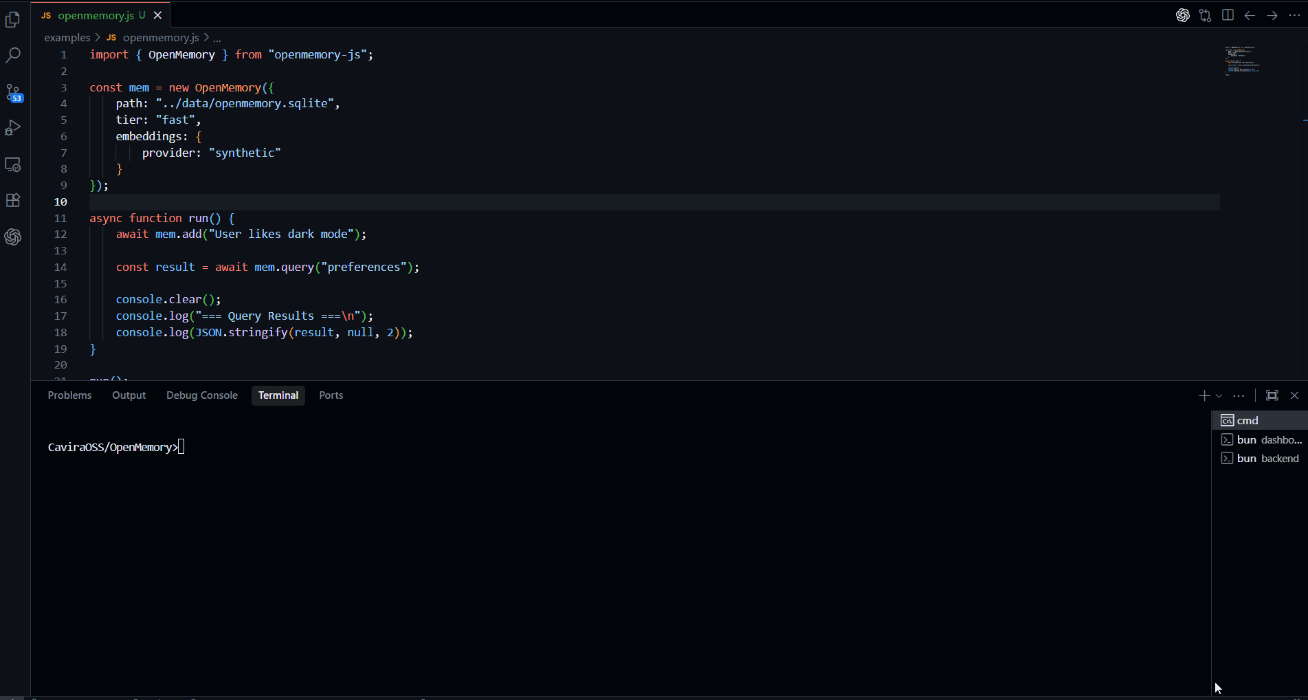 LongMemory dashboard