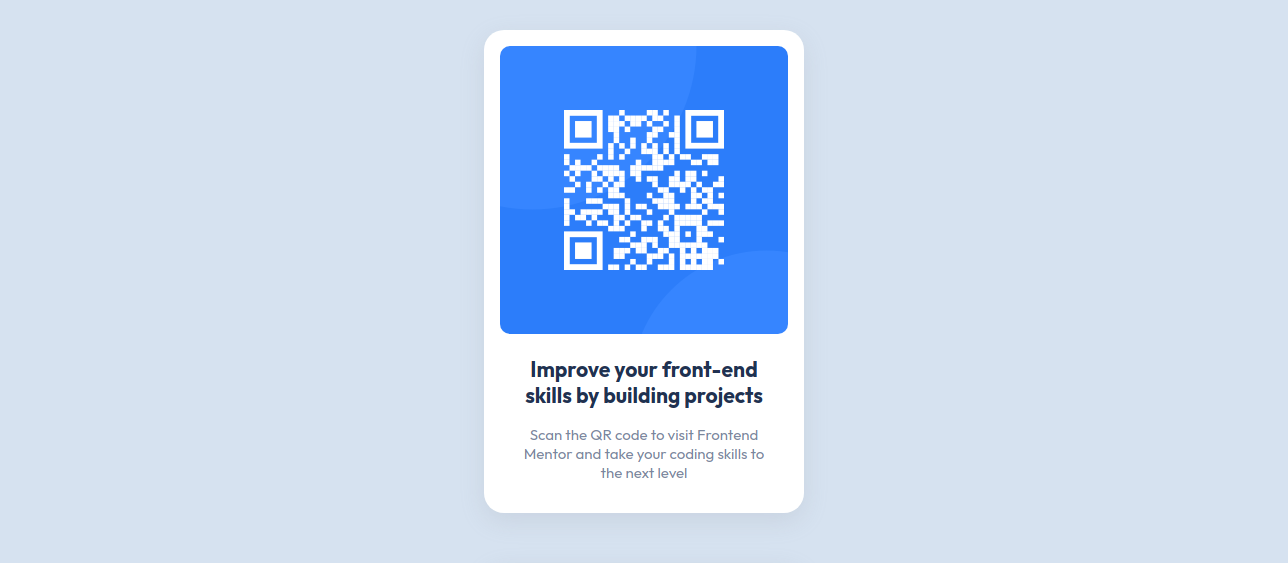 Design preview for the QR code component coding challenge