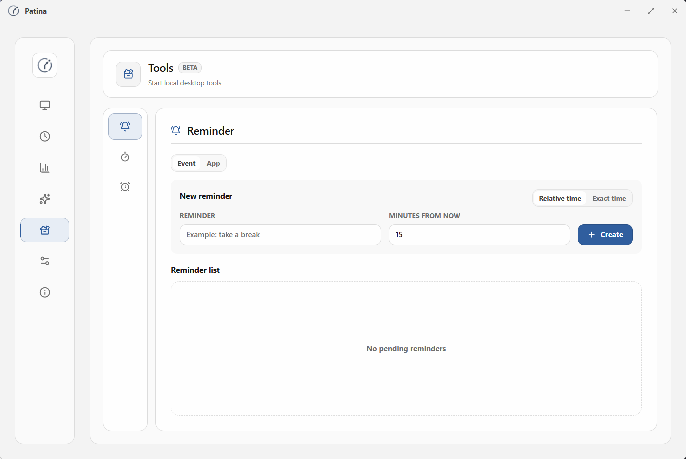 Tools page