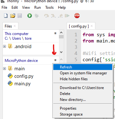 Refresh thonny
