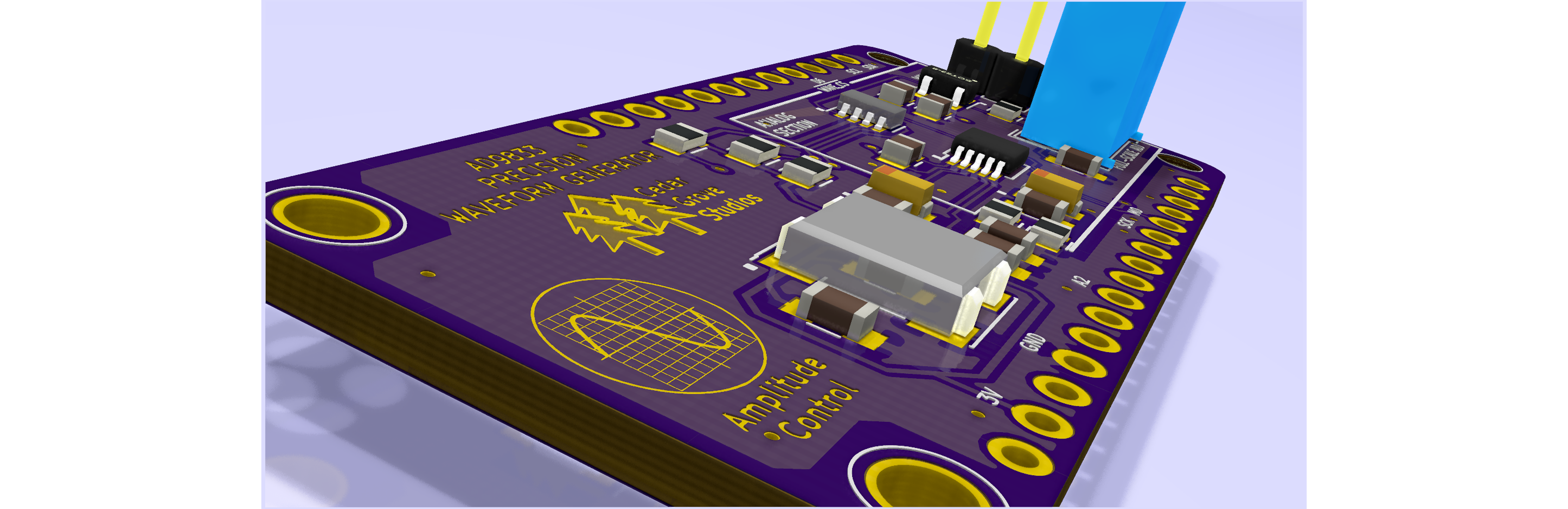 PCB AD9833 ADSR Featherwing, from the project README