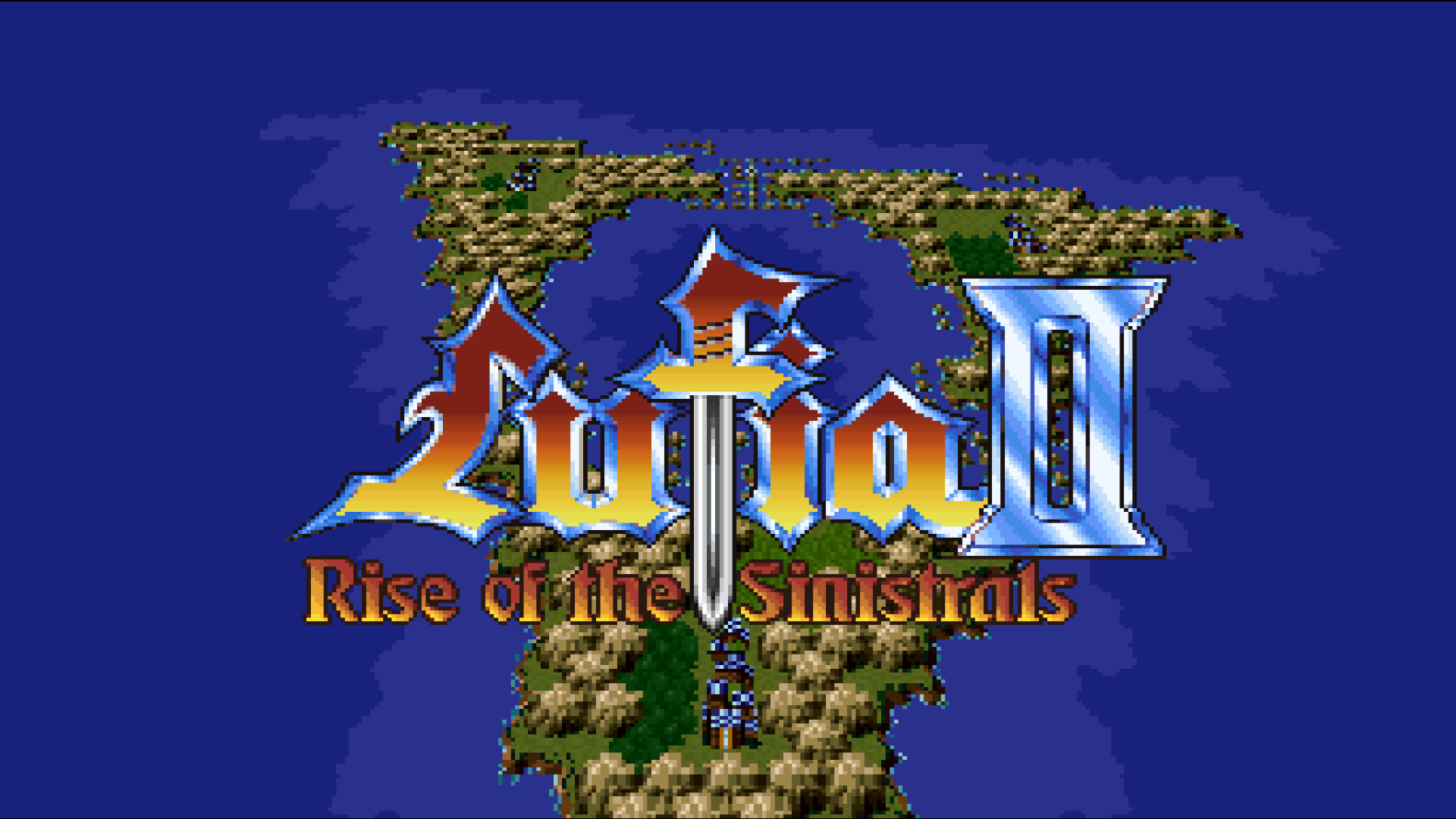 The Lufia II title screen rendered at 16:9