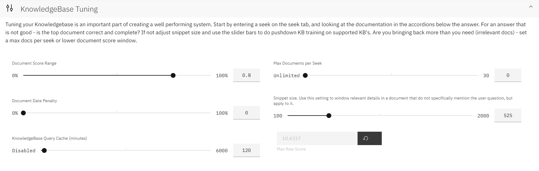 knowledgebase tuning