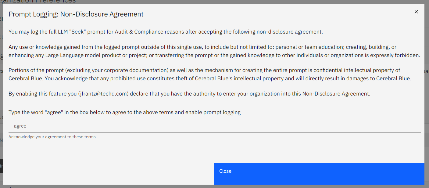 prompt logging