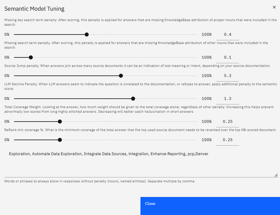semantic model tuning