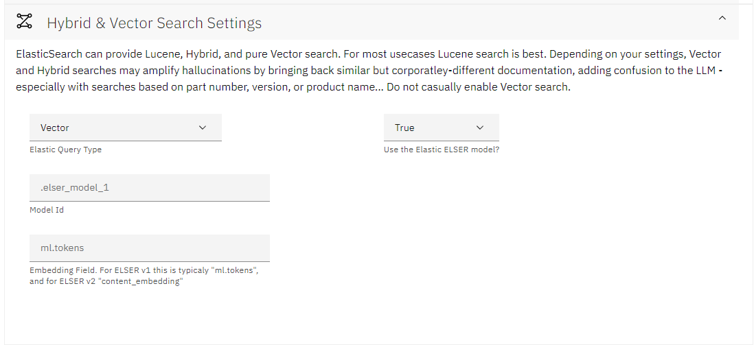 vector settings