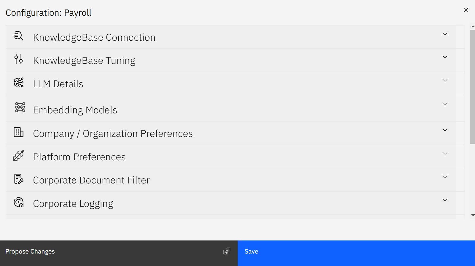 MAR NS config panel