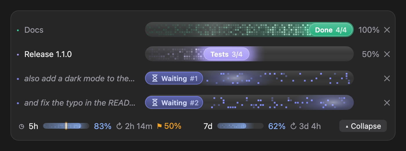 Des messages en attente sous un plan en cours