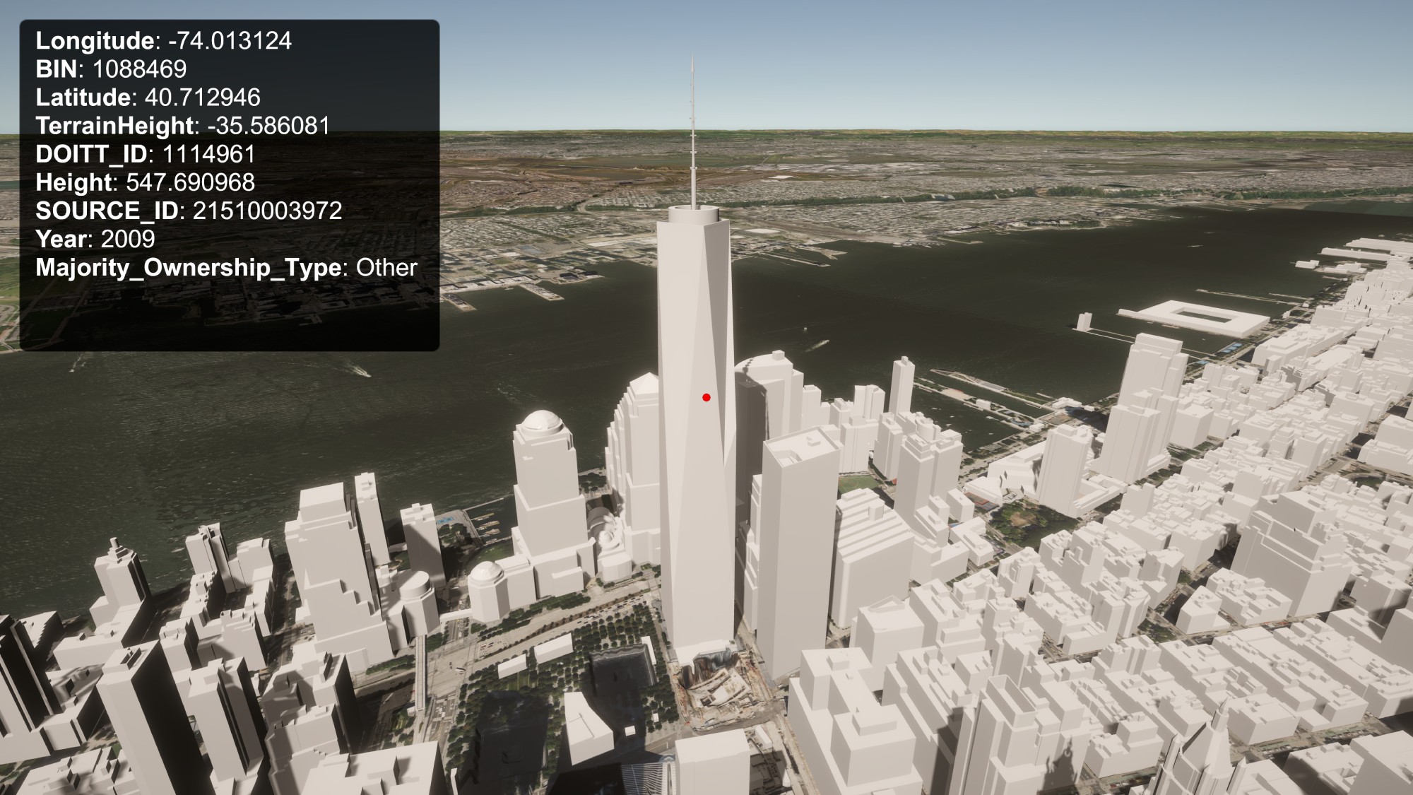 Metadata of New York City buildings visualized.