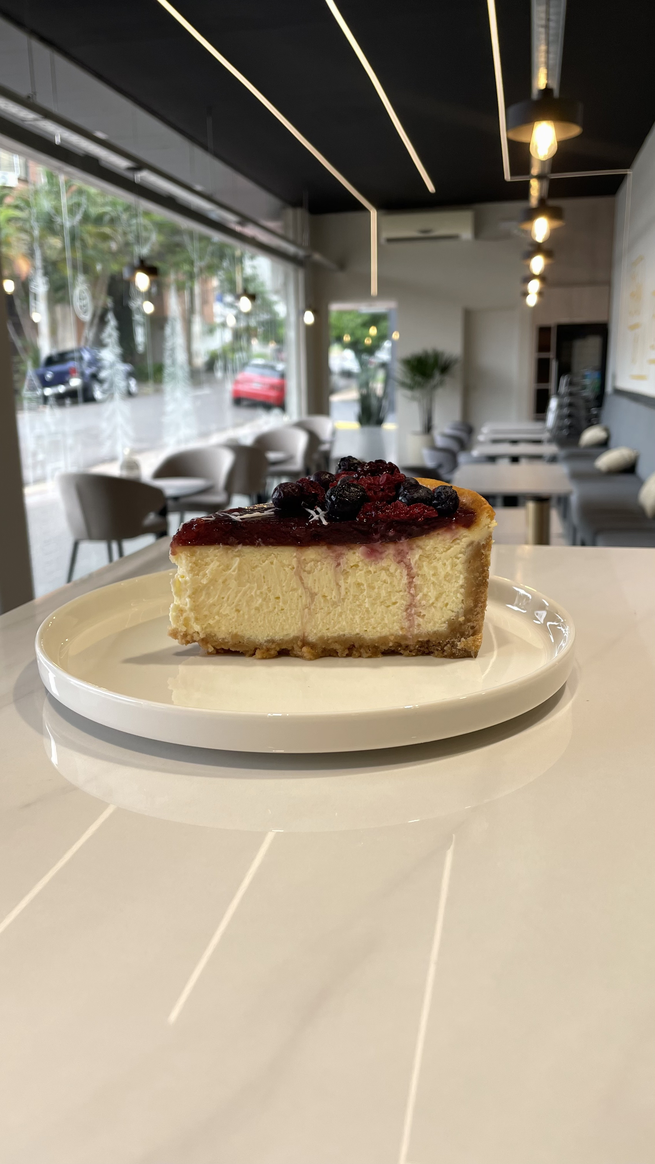 Porción de cheesecake