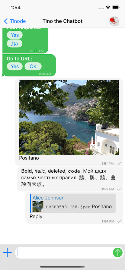 App screenshot - conversation