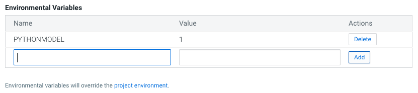 model env vars