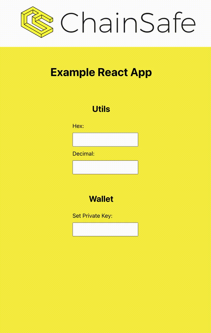 Example React App Web3js