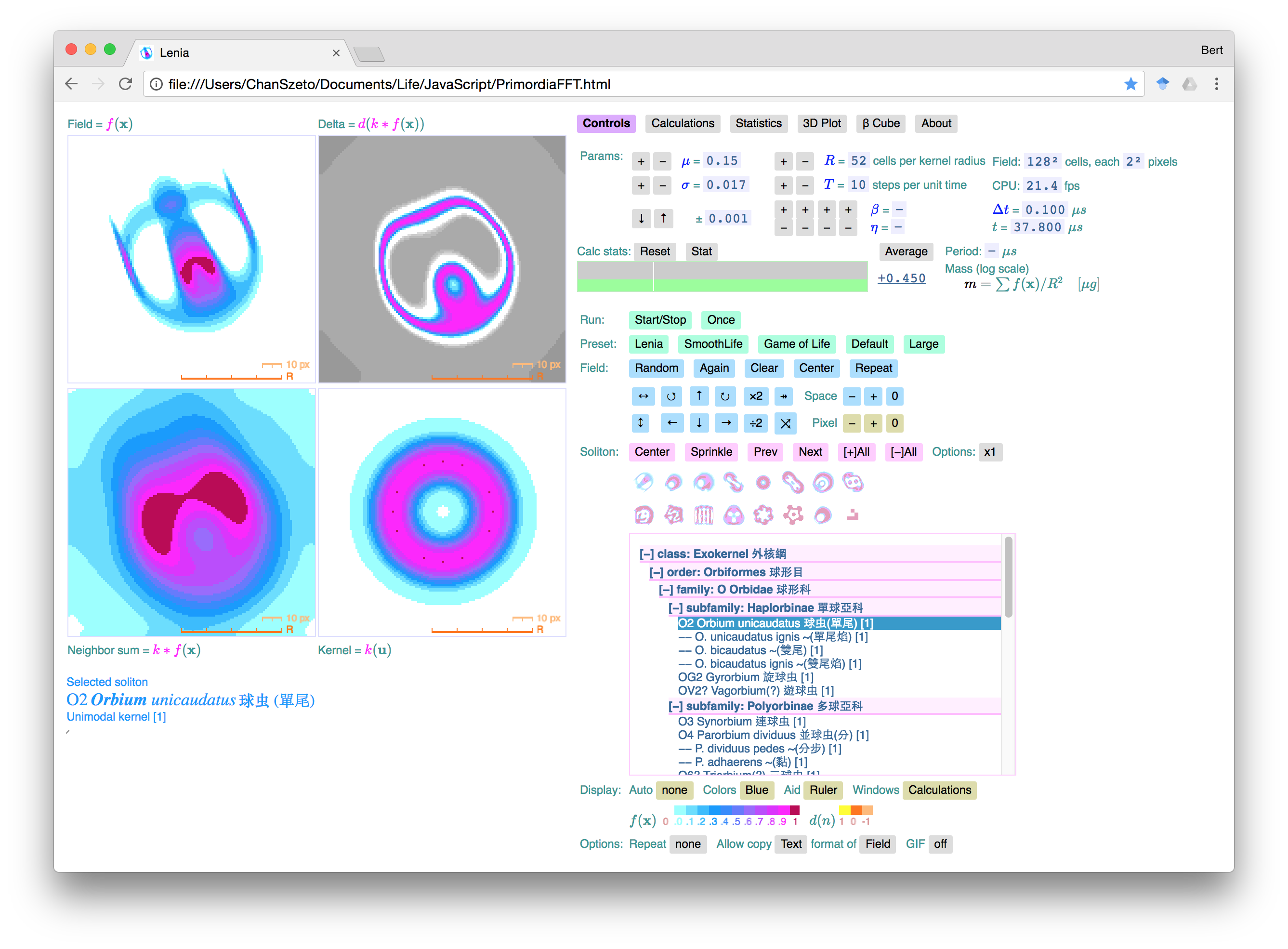 lenia javascript program link