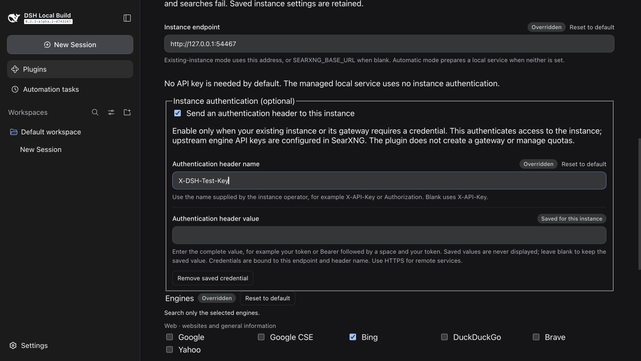 Optional instance authentication on the English 0.3.1 card