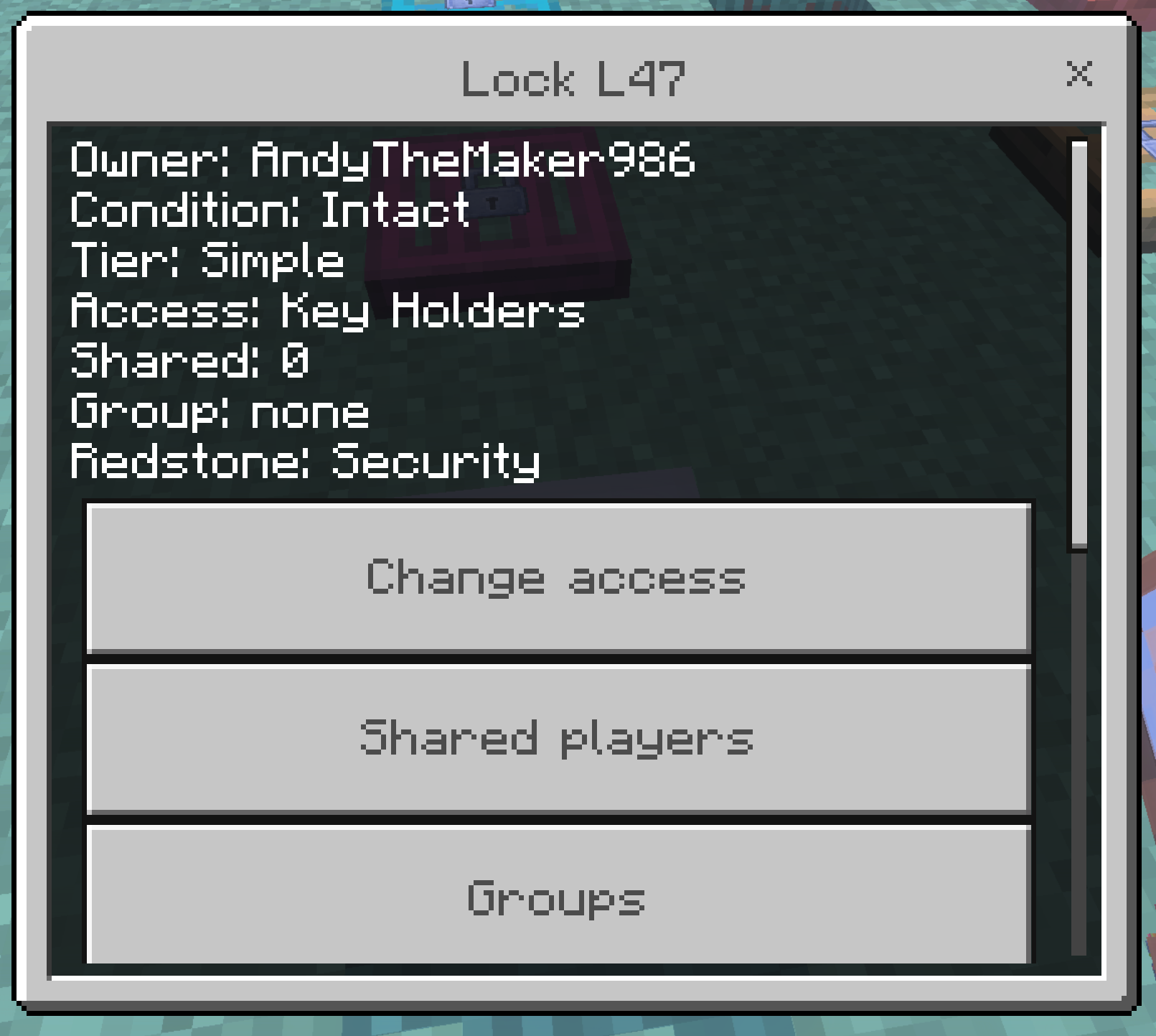 Lock settings